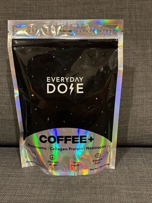 Everyday Dose Coffee+ 7.4 oz Mushrooms Nootropics Collagen Protein Drink Powder