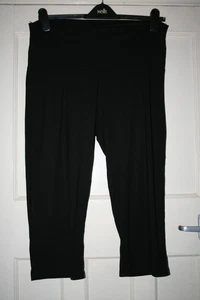 SIZE 22/24 YOURS BLACK CROP STRETCHY TUMMY CONTROL LEGGINGS - Imagen 1 de 3
