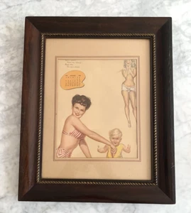 Página de calendario pin-up Earl Mac Pherson 1948 de colección - caramelo y pappy de enfermera enmarcado LEER - Imagen 1 de 9