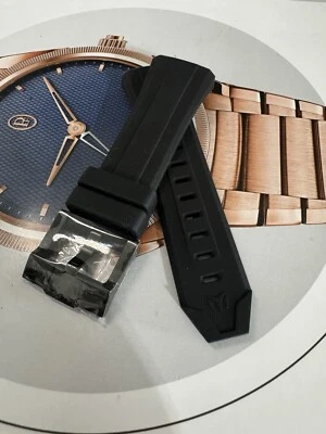 TechnoMarine Reloj Correa Goma Nuevo Con Hebilla Cerámica/Pvd Negro 28/26 Completo Foto 1 de 4