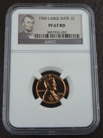 1960 Lincoln Cent Large Date NGC PR 67 Red RD 1C Penny PF Proof Cover