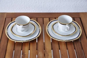 2x Sammeltassengedeck Kuchengedeck Winterling Marktleuthen Bavaria Goldrand 6-tl - Bild 1 von 8