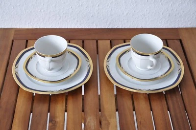 2x Sammeltassengedeck Kuchengedeck Winterling Marktleuthen Bavaria Goldrand 6-tl - Bild 1 von 4