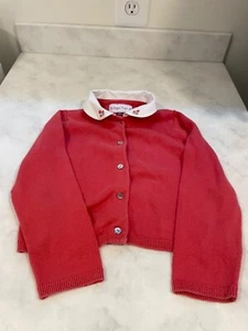 Sergent Major Girls Rose Color Cardigan Peter Pan Collar Embroidered size 4 - Picture 1 of 9