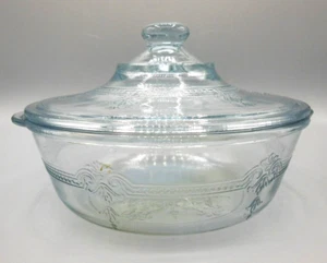 Cazuela cubierta vintage Fire-King de 7,5" - zafiro de filbe - Imagen 1 de 4