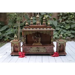 Wooden Temple Buy Big One & Get Two Free Big Size Hindu Pooja Mandir For Home - Picture 1 of 5