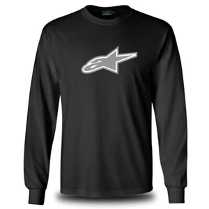Genuine Official Alpinestars Extreme Streetwear Black Long Sleeve Tee T-Shirt - Picture 1 of 5