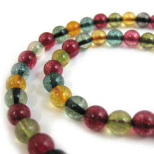Multicolored Quartz Beads - Smooth Round 6mm Gemstone Beads (Sold Per Strand) - Bild 1 von 2