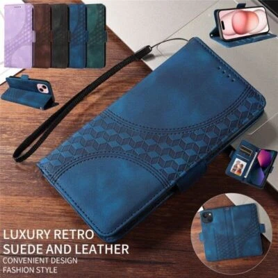 Flip Leather Wallet Phone Case For iPhone 16 15 14 13 12 11 Pro Max XS XR 7 8 - Image 1 of 4