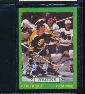 1973-74 Topps #133 Ken Hodge Boston Bruins Signed Autograph (HD34) SWSW6 - Image 1 of 2