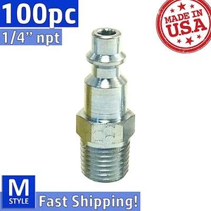 100pc Foster 10-3 Heavy-Duty 1/4" Industrial Plugs M Style Air Hose Fittings USA - Picture 1 of 3