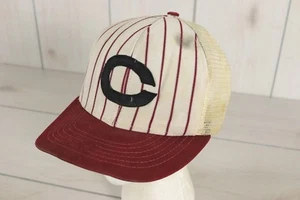 Sombrero de béisbol a rayas vintage década de 1960 gorra a presión malla de cincinnati hecha en unión - Imagen 1 de 8