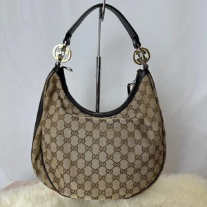 Gucci Beige/Brown GG Canvas Leather Large GG Twins Hobo Women's Shoulder Bag - Picture 1 of 7