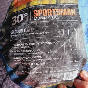Field and Stream Sleeping Bag 30 Degree Adult Mummy Double Layer - Picture 1 of 4