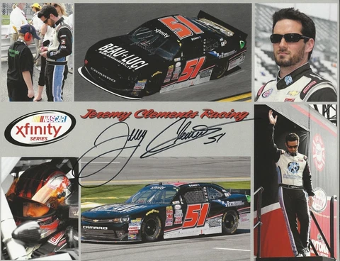 SIGNED 2015 JEREMY CLEMENTS "BEAU + LUCI" #51 NASCAR XFINITY SERIES POSTCARD Cover