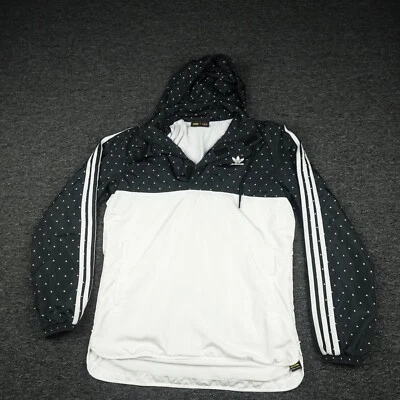 Adidas Jacket Small Pharrel William Human Race Hu WindBreaker Hoodie BLack White - Image 1 of 4
