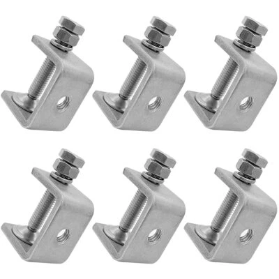 HOZZWHOO 6 Pcs Small C Clamps Heavy Duty C Clamp Stainless Steel With Stable Wide NEW