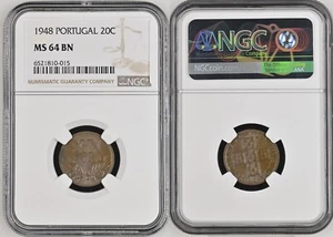 PORTUGAL | 20 CENTAVOS 1948 NGC MS64 - Picture 1 of 1