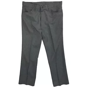Vintage Wrangler Jeans 36x31 82HG Grey Polyester Slacks Gray Bootcut Pants USA - Picture 1 of 12
