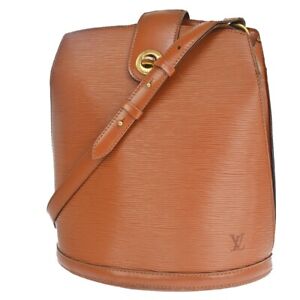 LOUIS VUITTON LV Logo Cluny Shoulder Bag Epi Leather Brown France M52253 66YA012
