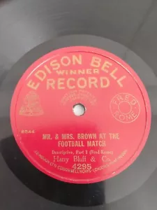 HARRY BLUFF MR AND MRS BROWN AT THE FOOTBALL MATCH 78RPM EDISON BELL 4295 - Picture 1 of 4