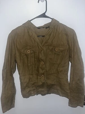 Womens Mossimo Canvas Tan Blazer Style Utility Jacket Size Small - Image 1 of 3