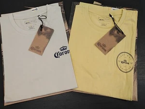2 X CORONA BEER T-SHIRTS SIZE S. 1 X SURFBOARD DESIGN 1 X GOOD VIBES DESIGN - Picture 1 of 7