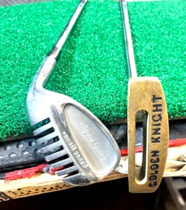 BG BRONTY -GOLDEN KNIGHT PUTTER MADE IN ENGLAND-RAWLINGS SANDY WEDGE-2 CLUBS - Picture 1 of 4