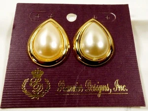 Modedesigner Premier Designs weiße Perlen Faux Träne Ohrringe - Bild 1 von 4