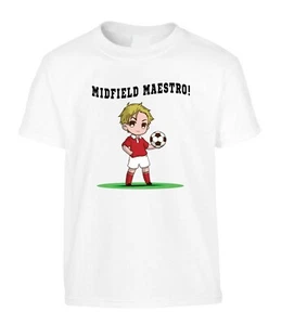 Fußball Kinder T-Shirt Mittelfeld rot weiß Set Fußball Geburtstag Geschenk Sport Team  - Bild 1 von 2