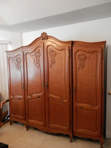 Antique French Oak Armoire Cover