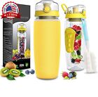 Sport Wasserflasche mit Filter Infusion Obst Flaschen für 32 Oz Gelb