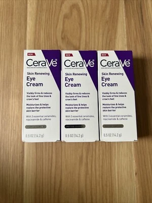 PACK de 3 crema de ojos renovadora de piel Cerave para arrugas péptido’s niacinamida 0,5 oz Foto 1 de 3