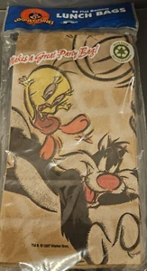 20 Flat Bottom Tweety & Sylvester Lunch Brown Bags Bag 6”x3.5”x11” Conimar VTG - Picture 1 of 2