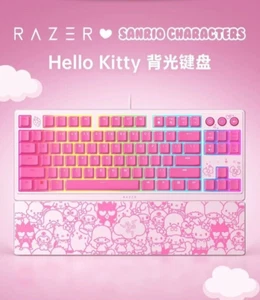 Razer x Sanrio Hello Kitty¹ Mechanical Keyboard RGB Backlit Slim with Wrist Rest - Picture 1 of 4