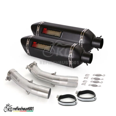 For Yamaha YZF R1 2004 2005 2006 Motorcycle Exhaust Mid Link Pipe Muffler Baffle — 第 1/4 张图片