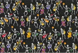 Fabric Tradition-  Halloween Musical Skeletons Quilting and Crafting Fabric - Picture 1 of 3