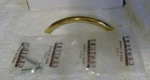 10 Vintage poliertes Messing 3 1/2" Schrankgriffe Griffe Neu in Verpackung The Briggs Company - Bild 1 von 2