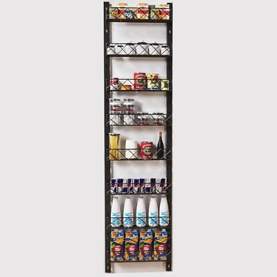 8-Tier Pantry Door Organizer, Spice Rack with Adjustable Baskets - Image 1 of 4