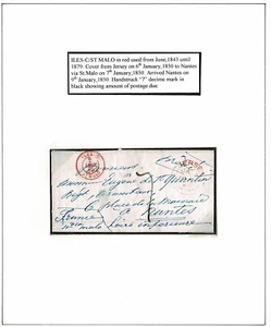 JERSEY CHANNEL ISLANDS FRANCE ST MALO NANTES 1850 MARITIME - Picture 1 of 3