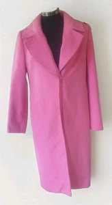 Pink Longline Miss Selfridge Single-breasted Coat Sz 10 Fully Lined Pockets - Picture 1 of 20