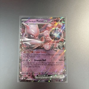 Pokemon Destined Rivals 81/182 Raro Team Rocket's Mewtwo Ex Arte Completo FRESCO TIRÓN - Imagen 1 de 2