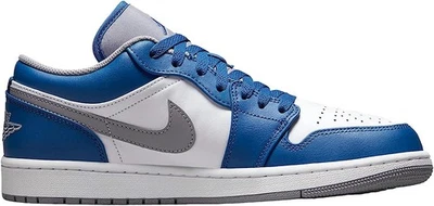 Jordan 1 Low True Blue/Cement Grey-White para niños grandes (553560 412) Foto 1 de 4