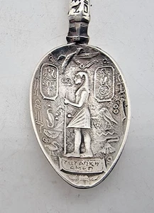 RARE SILVER EGYPTIAN TUTANKHAMUN SOUVENIR SPOON  ALEXANDRIA 1954 - Picture 1 of 5