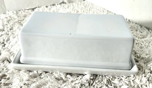 Collectors Mainstays Glazed White Stoneware Butter Dish With Lid Home Kitchen... - Picture 1 of 8