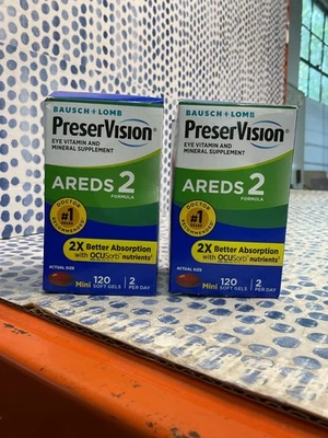 Bausch+Lomb PreserVision AREDS 2 (120ct/Box, 2 Boxes) EXP 2/2027 *NEW* - Image 1 of 4