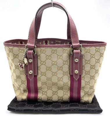 Auth Gucci GG Canvas Leather Sherry jolicoeur 13926 Tote bag W/Dust bag NS110546 - Image 1 of 4