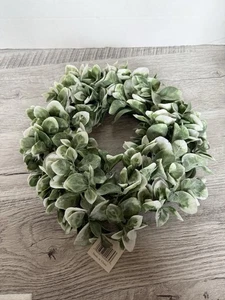 Small Boxwood Wreath Variegated New 12 Inch Farmhouse Cottagecore Cottage Decor - Picture 1 of 5
