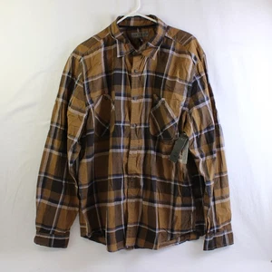 Decree Button Up Shirt Brown White Plaid Men’s Size XXL NWT 100% Cotton - Picture 1 of 5