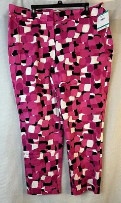 Calça elástica casual rosa feminina Cappagallo nova com etiquetas plus size 16 - Imagem 1 de 4